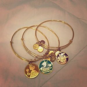 Set of 3 Alex and Ani gold Disney bracelets